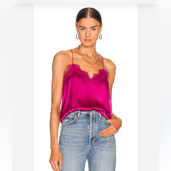 • Cami NYC • Women’s Racer Back Tank Top Charmeuse Cami Magenta Pink Large - Picture 1 of 6